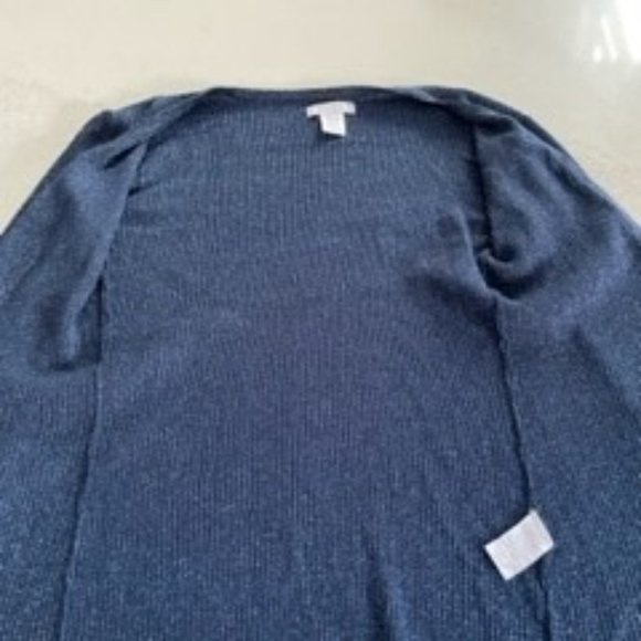 Pure Alfred Sung 2 Piece Turtleneck and Cardigan Small Set in Glitter dark blue - Picture 3 of 10